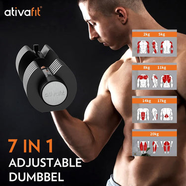 Adjustable Dumbbell Set 10-in-1 | Quick Dial 12.5KG/20KG/25KG Weights with Safety Lock | Anti-Slip Handle Strength Training for Home Gym & Workouts | Space-Saving Fitness Solution